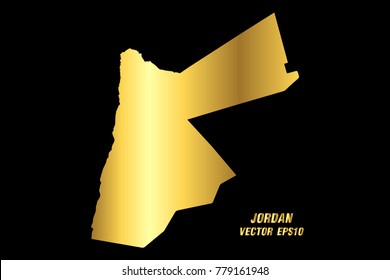 Vector map - Vector gold texture map of Jordan,Vector illustration eps 10.