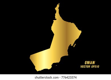 Vector map - Vector gold texture map of Oman,Vector illustration eps 10
