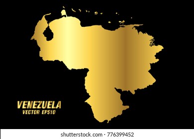 Vector map - Vector gold texture map of Venezuela,Vector illustration eps 10