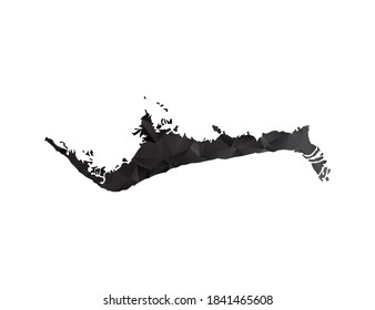 Mapa vectorial del gradiente de estilo de polígono negro de Grand Bahama.