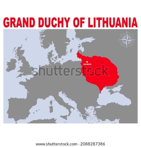 vector map of the Grand Duchy of Lithuania for your project