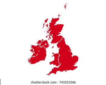 Vector map of Great Britain and Ireland