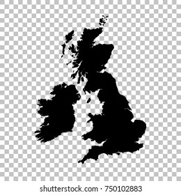 Vector map Great Britain. Isolated vector Illustration. Black on White background. EPS 10 Illustration.