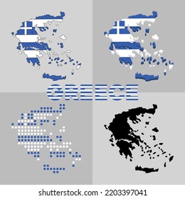 Vector map of Greece. Borders and flag of the country Greece. Vector