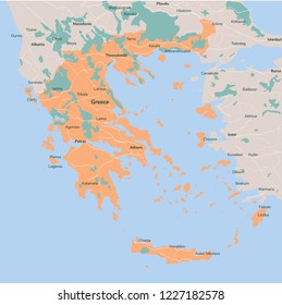 Vector map Greece. Isolated vector Illustration. EPS 10 Illustration.