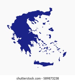 vector map - greece on white background