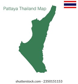 vector map green pattaya city travel in thailand