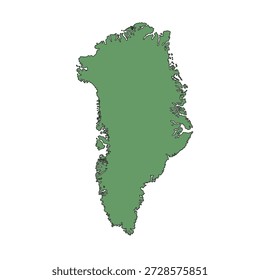 Vector map of Greenland. On white background.

