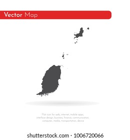 Vector map Grenada. Isolated vector Illustration. Black on White background. EPS 10 Illustration.