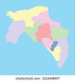 Mapa vectorial de Groningen, municipios neerlandeses para estudiar.