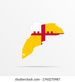 Vector map Grootegast municipality combined with Grootegast municipality, Groningen province, Netherlands flag.