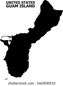 Vector Map of Guam Island with title. Map of Guam Island is isolated on a white background. Simple flat geographic map.