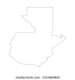Vector map Guatemala. Country and capital. Isolated vector Illustration. Outline. EPS 10 Illustration.