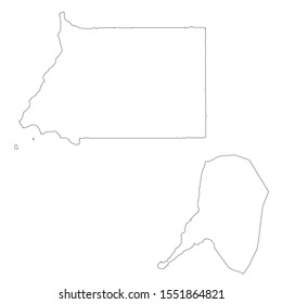 Vector map Guinea and Conakry. Country and capital. Isolated vector Illustration. Outline. EPS 10 Illustration.