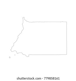 Vector map Guinea. Isolated vector Illustration. Black on White background. EPS 10 Illustration.