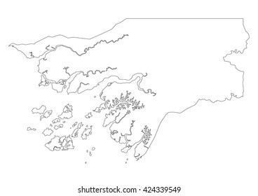 vector map of Guinea-Bissau