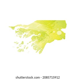 Vector map Guinea-Bissau. Isolated vector Illustration. Black on White background. EPS 10 Illustration.