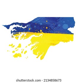 Vector map Guinea-Bissau. Isolated vector Illustration. Black on White background. EPS 10 Illustration.