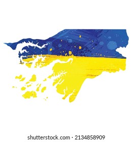 Vector map Guinea-Bissau. Isolated vector Illustration. Black on White background. EPS 10 Illustration.
