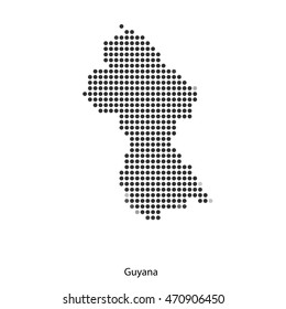 Vector map of Guyana black dots for your design