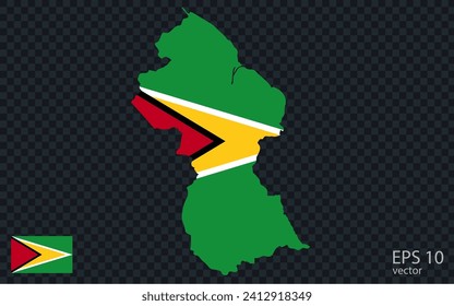 Vektorplan von Guyana. Vektordesign einzeln auf grauem Hintergrund.

