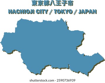 Vector Map of HACHIOJI CITY , TOKYO, JAPAN