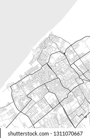 Vector map of Hague, Netherlands in black and white, city map simple style