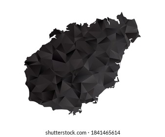 Vector map of Hainan black polygon style gradient.