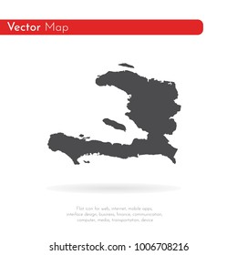 Vector map Haiti. Isolated vector Illustration. Black on White background. EPS 10 Illustration.