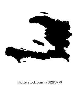 Vector map Haiti. Isolated vector Illustration. Black on White background. EPS 10 Illustration.