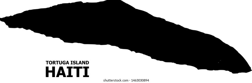 Vector Map of Haiti Tortuga Island with caption. Map of Haiti Tortuga Island is isolated on a white background. Simple flat geographic map.