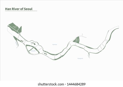 Vector Map Of Han River Park In Seoul