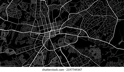 Vector map of Harare city. Urban grayscale poster. Road map image with metropolitan city area view.