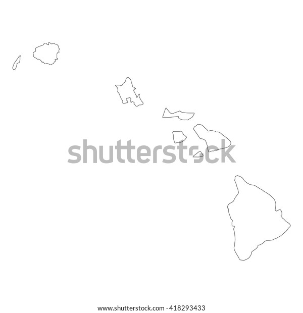 Vector Map Hawaii Outline Map Isolated Stock Vector (royalty Free 