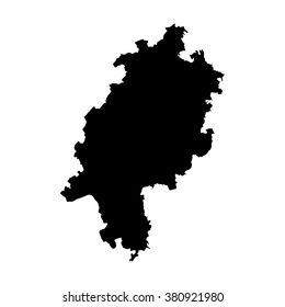 Vector map Hessen. Isolated vector Illustration. Black on White background. EPS Illustration.