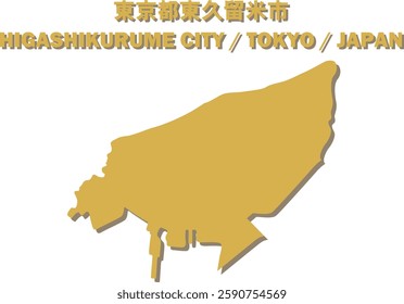 Vector Map of HIGASHIKURUME CITY , TOKYO, JAPAN