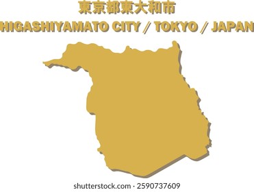 Vector Map of HIGASHIYAMATO CITY , TOKYO, JAPAN