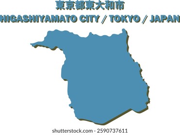 Vector Map of HIGASHIYAMATO CITY , TOKYO, JAPAN