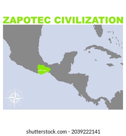 Vector Map With Historic Area Of Zapotec Civilization For Your Project