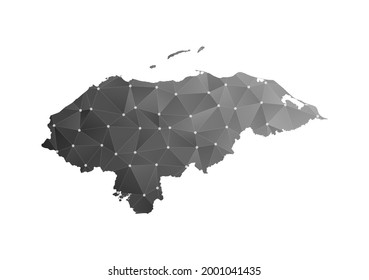 Vector map of Honduras. Black polygonal style on white background.