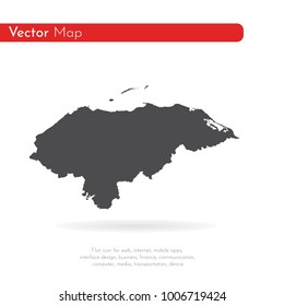 Vector map Honduras. Isolated vector Illustration. Black on White background. EPS 10 Illustration.