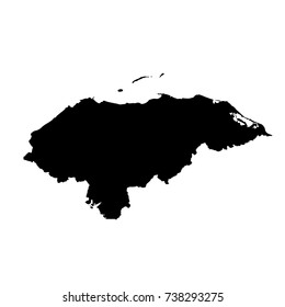 Vector map Honduras. Isolated vector Illustration. Black on White background. EPS 10 Illustration.