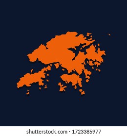 
Vector map of Hong Kong. Isolated vector illustration