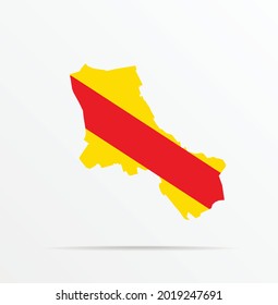 Mapa vectorial del municipio de Hove (provincia de Amberes, región flamenca, Bélgica) combinado con la bandera del municipio de Hove.