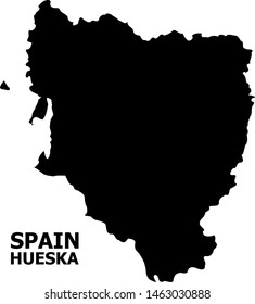 Vector Map of Hueska Province with title. Map of Hueska Province is isolated on a white background. Simple flat geographic map.