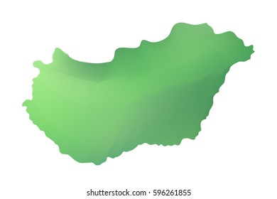Vector map of Hungary. Isolated illustration on white background