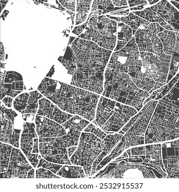 Mapa vetorial da cidade de Hyderabad em duas cores....