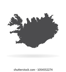 Vector map Iceland. Isolated vector Illustration. Black on White background. EPS 10 Illustration.