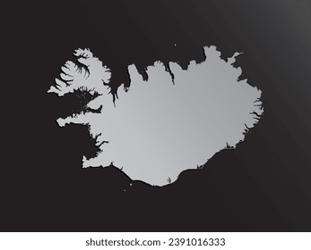 Vector map Iceland made silver style isolated in the background. Template Europe creative gold metal for design, illustration, pattern, report, infographic, backdrop. Concept symbol of the map Iceland