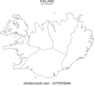 vector map of Iceland on white background
